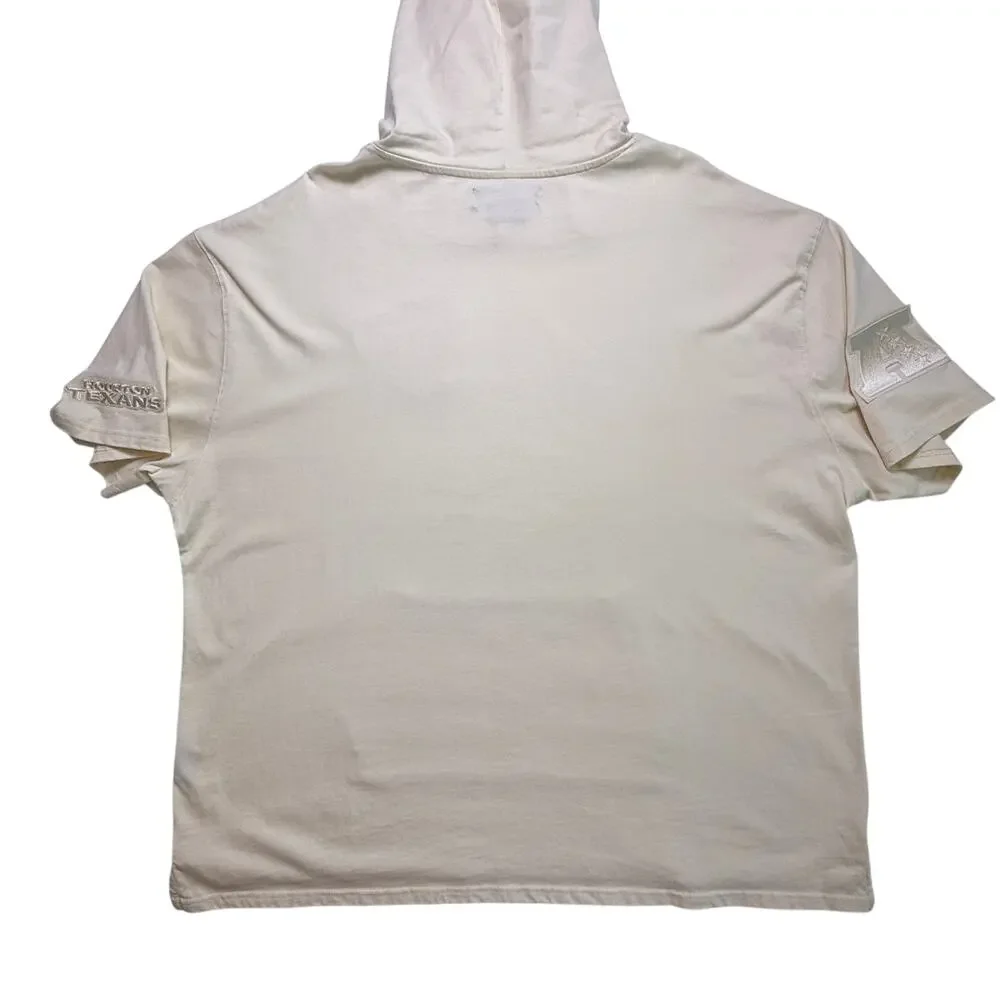 PRO STANDARD Men's HOUSTON TEXANS Cream Color Short Sleeve Pullover Hoodie 3XL - Picture 3 of 16